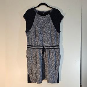 Tommy Hilfiger Athluxe Drawstring Heathered Black Dress Women's Size XL